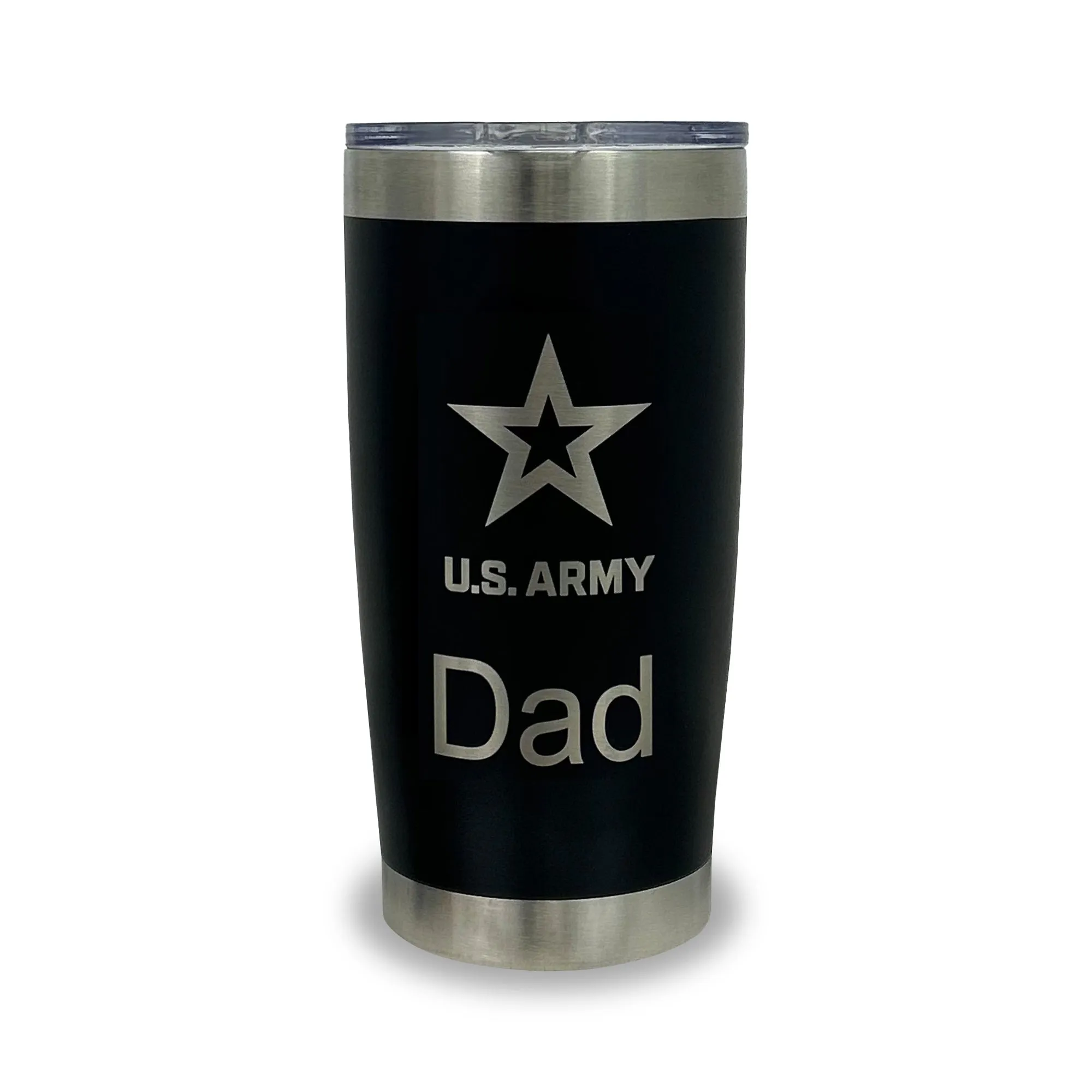 Army Dad 20oz Stainless Steel Tumbler (Black)