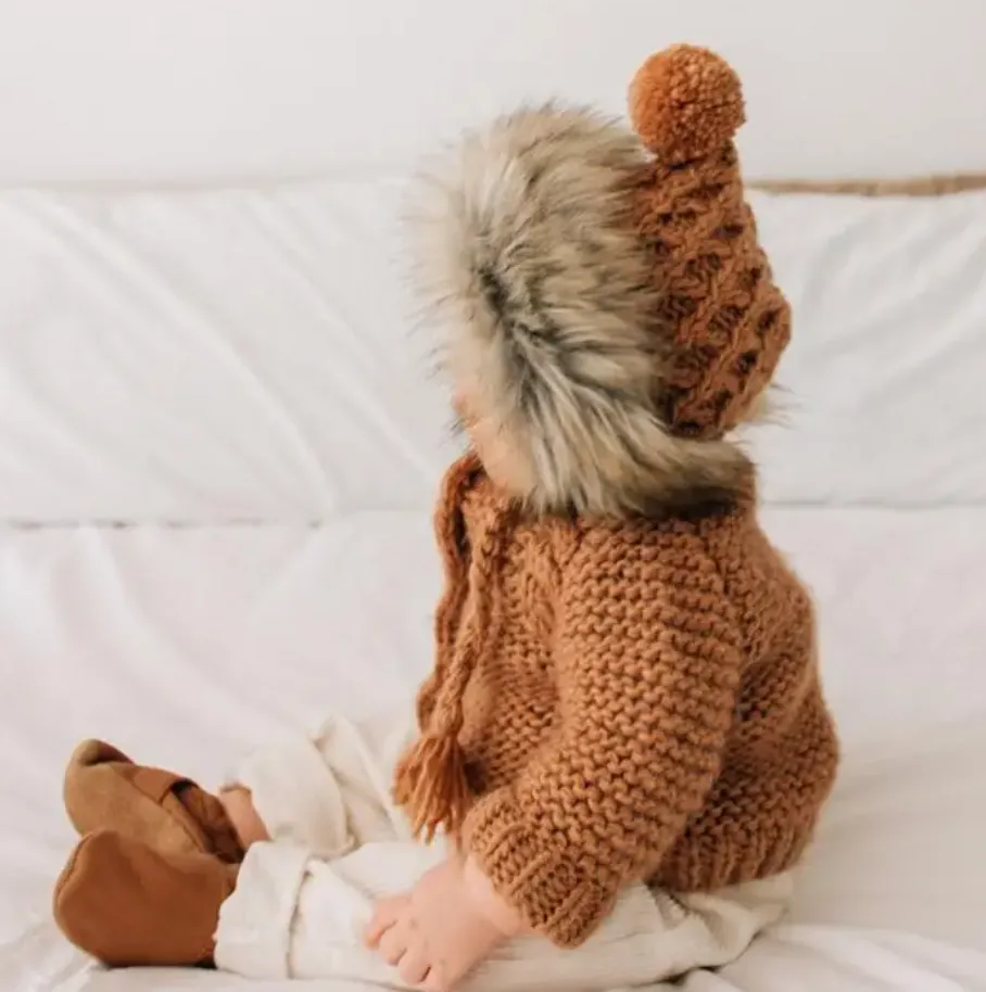 Fur Bonnet in Pecan