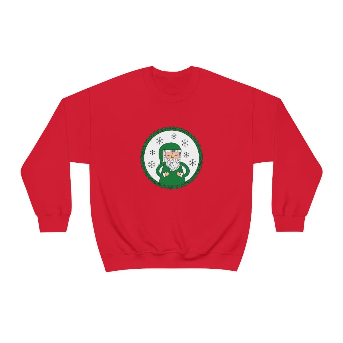 Green Santa Claus Sweatshirt, Green Santa Sweatshirt, Trendy Noel Minimalist Christmas Sweatshirt, Xmas Santa Crewneck Top, Holiday Green