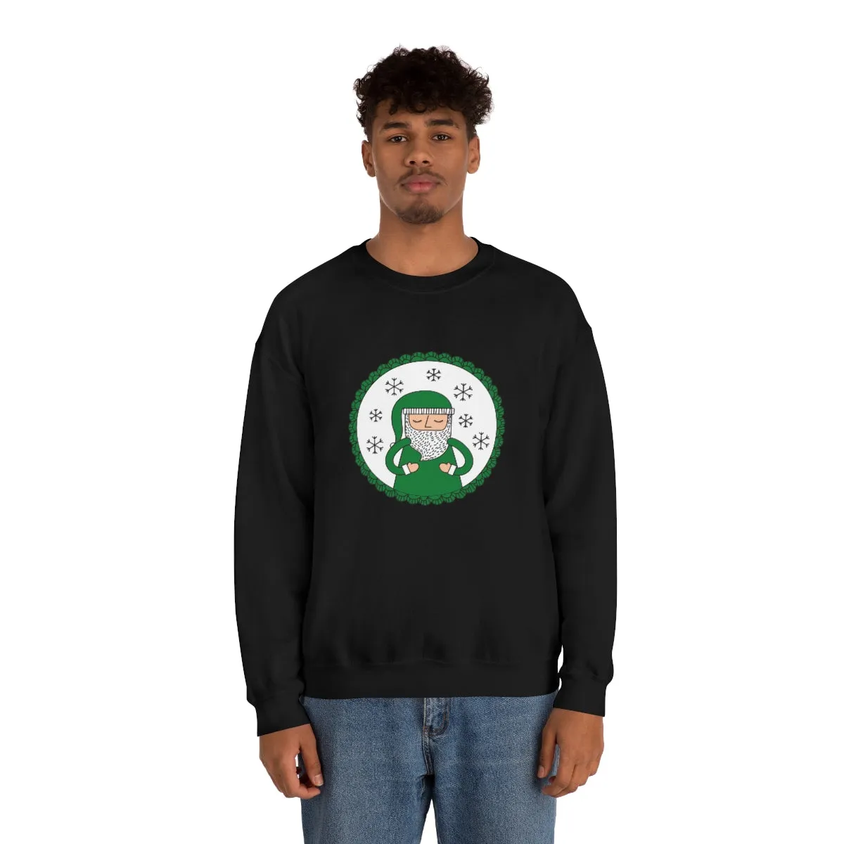Green Santa Claus Sweatshirt, Green Santa Sweatshirt, Trendy Noel Minimalist Christmas Sweatshirt, Xmas Santa Crewneck Top, Holiday Green