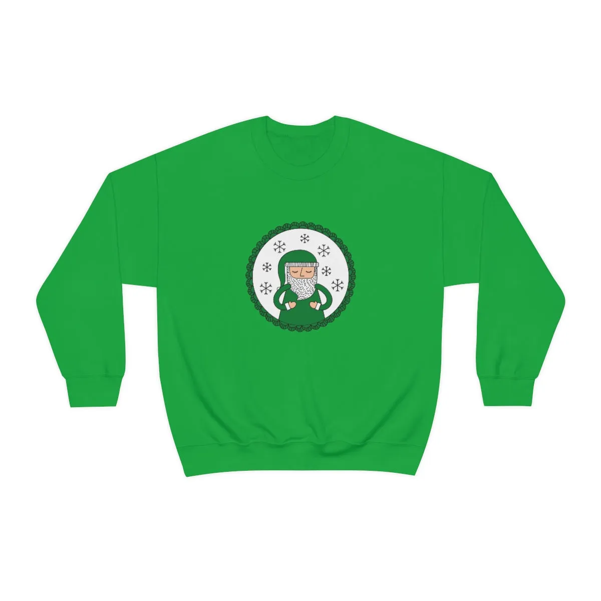 Green Santa Claus Sweatshirt, Green Santa Sweatshirt, Trendy Noel Minimalist Christmas Sweatshirt, Xmas Santa Crewneck Top, Holiday Green
