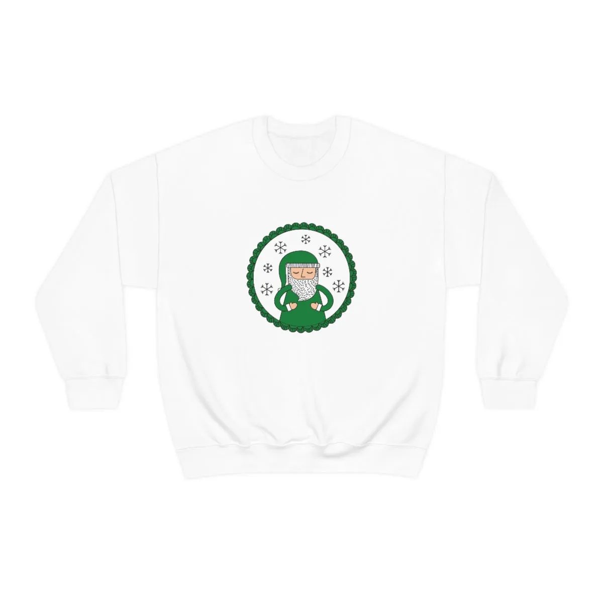 Green Santa Claus Sweatshirt, Green Santa Sweatshirt, Trendy Noel Minimalist Christmas Sweatshirt, Xmas Santa Crewneck Top, Holiday Green