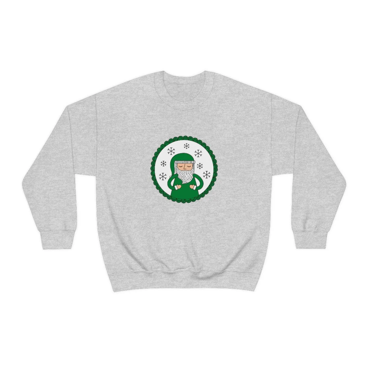 Green Santa Claus Sweatshirt, Green Santa Sweatshirt, Trendy Noel Minimalist Christmas Sweatshirt, Xmas Santa Crewneck Top, Holiday Green