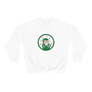 Green Santa Claus Sweatshirt, Green Santa Sweatshirt, Trendy Noel Minimalist Christmas Sweatshirt, Xmas Santa Crewneck Top, Holiday Green