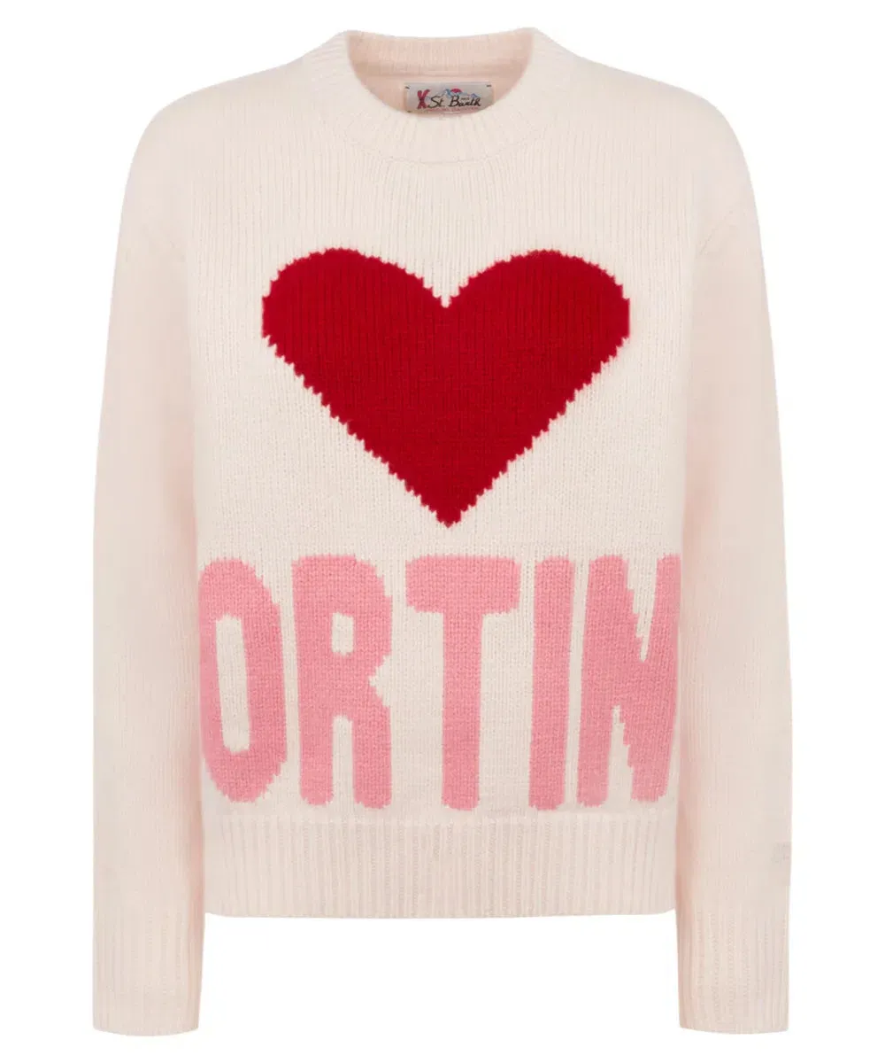 Maglione Bianco Fair Isle Kyla da Donna con Stampa "Cortina"