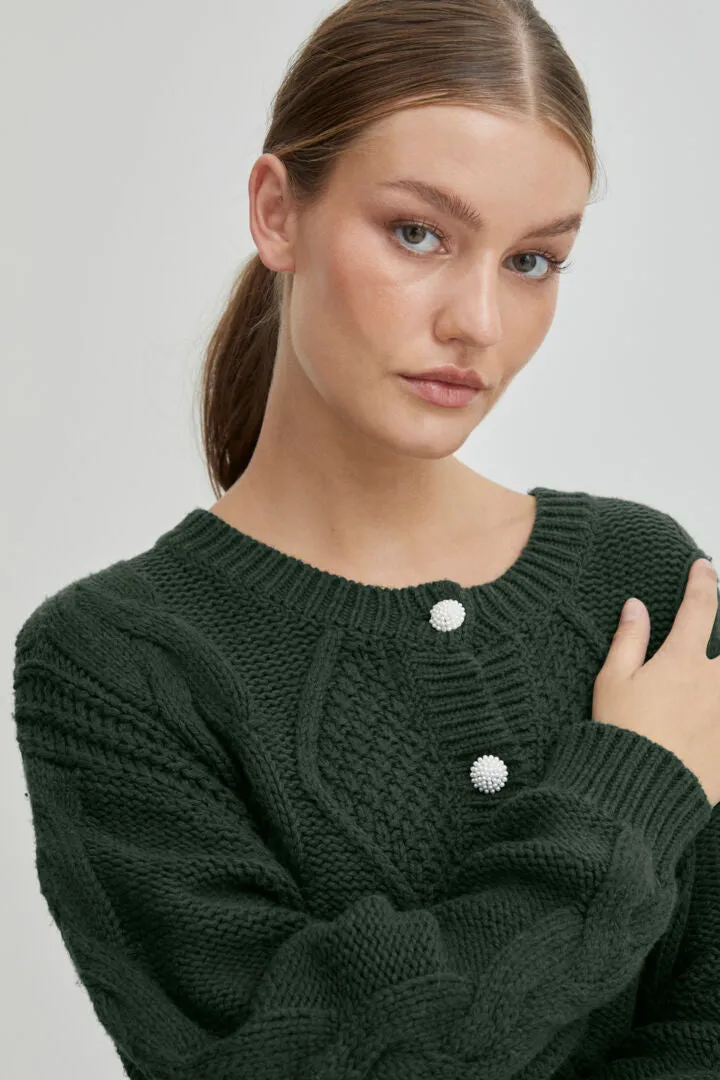 Marla Cotton/Wool Blend Cardigan - Mountain View