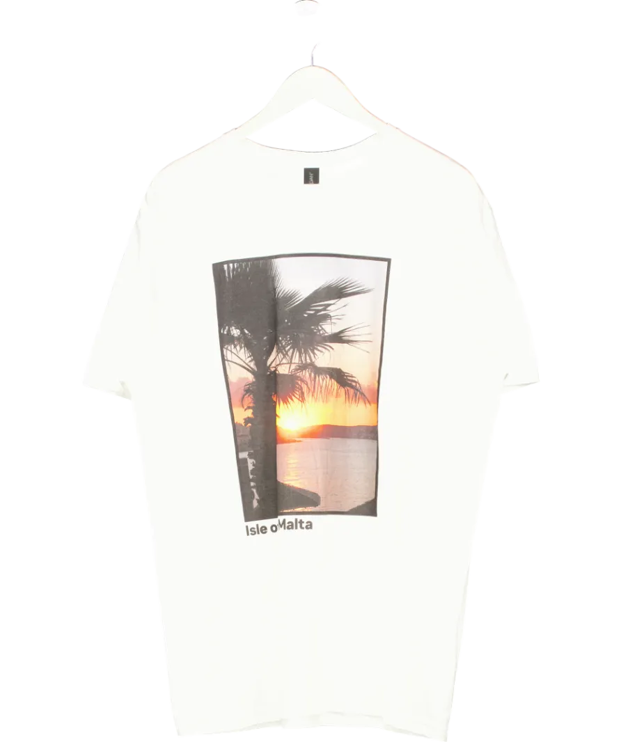 MTV White Isle Of Mtv Malta T-shirt UK L