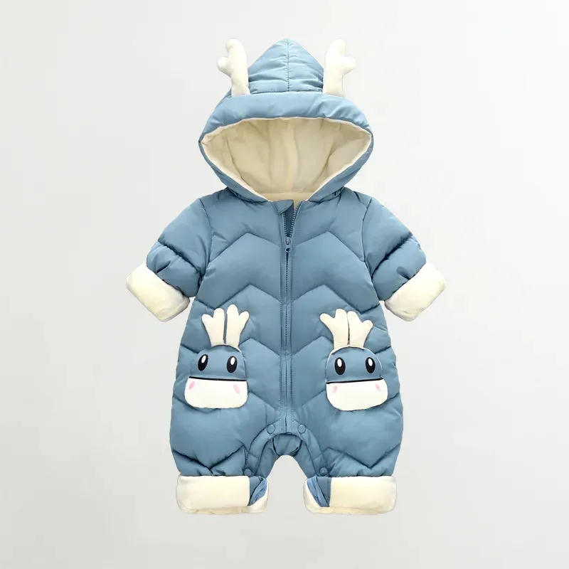 New born Baby Girl clothes Winter Snowsuit Plus Velvet Thick Baby Boys Jumpsuit 0-3 Years Romper boy Overalls Toddler Coat