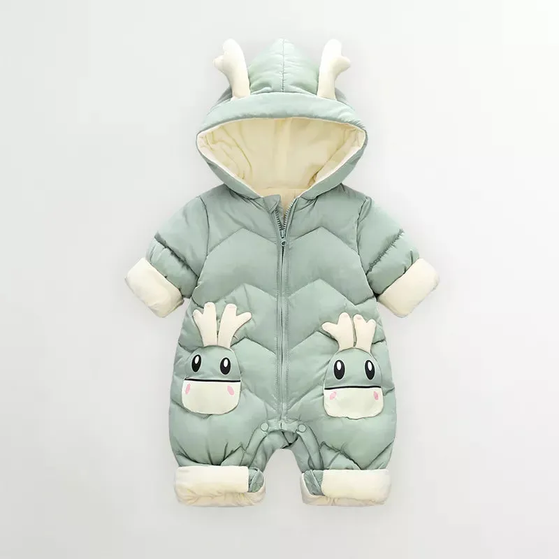 New born Baby Girl clothes Winter Snowsuit Plus Velvet Thick Baby Boys Jumpsuit 0-3 Years Romper boy Overalls Toddler Coat