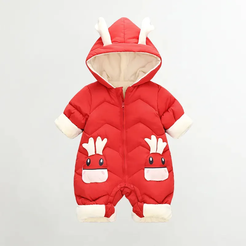 New born Baby Girl clothes Winter Snowsuit Plus Velvet Thick Baby Boys Jumpsuit 0-3 Years Romper boy Overalls Toddler Coat