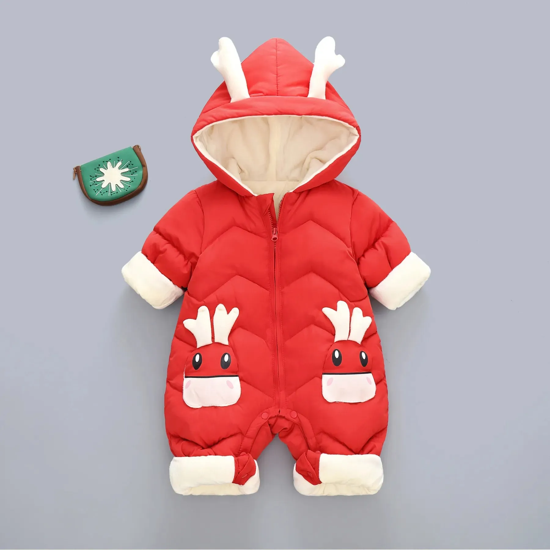 New born Baby Girl clothes Winter Snowsuit Plus Velvet Thick Baby Boys Jumpsuit 0-3 Years Romper boy Overalls Toddler Coat