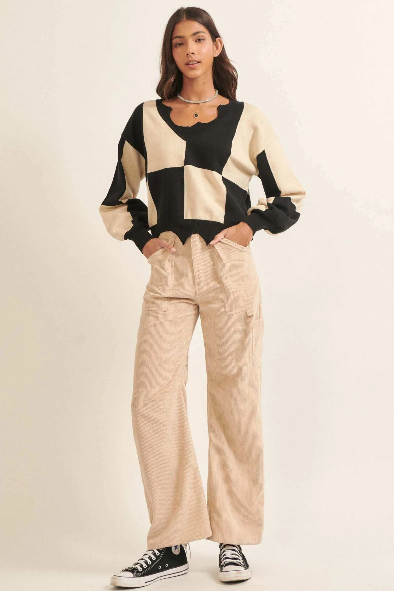 On the Move Pleated Corduroy Cargo Pants