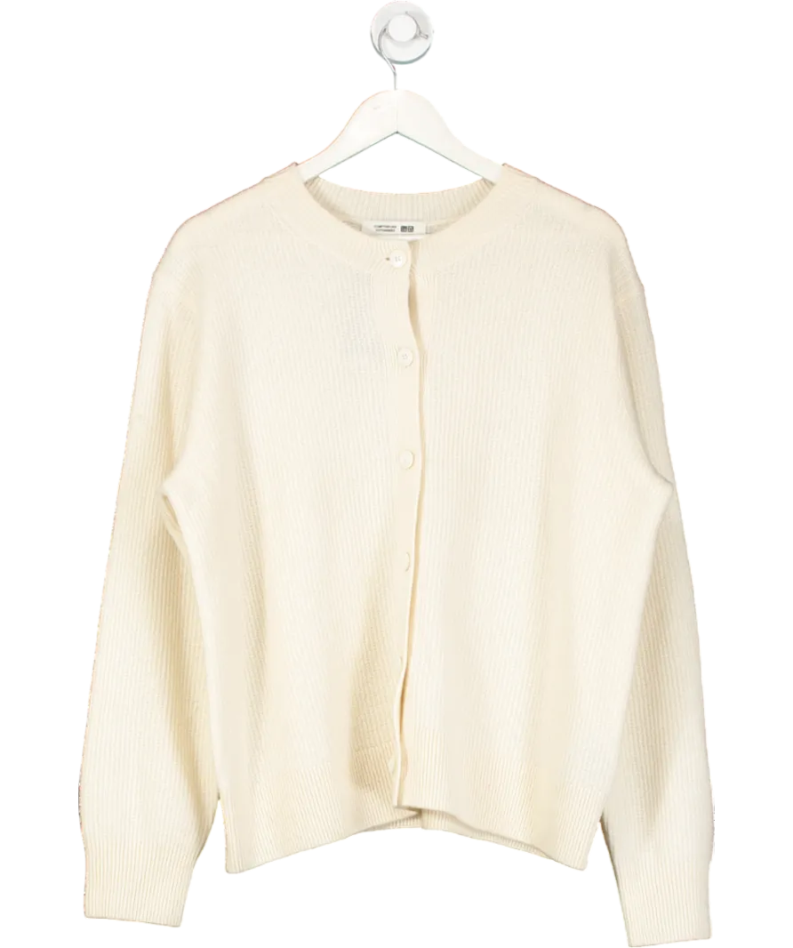 Uniqlo Cream Wool Crew Neck Cardigan UK XXL