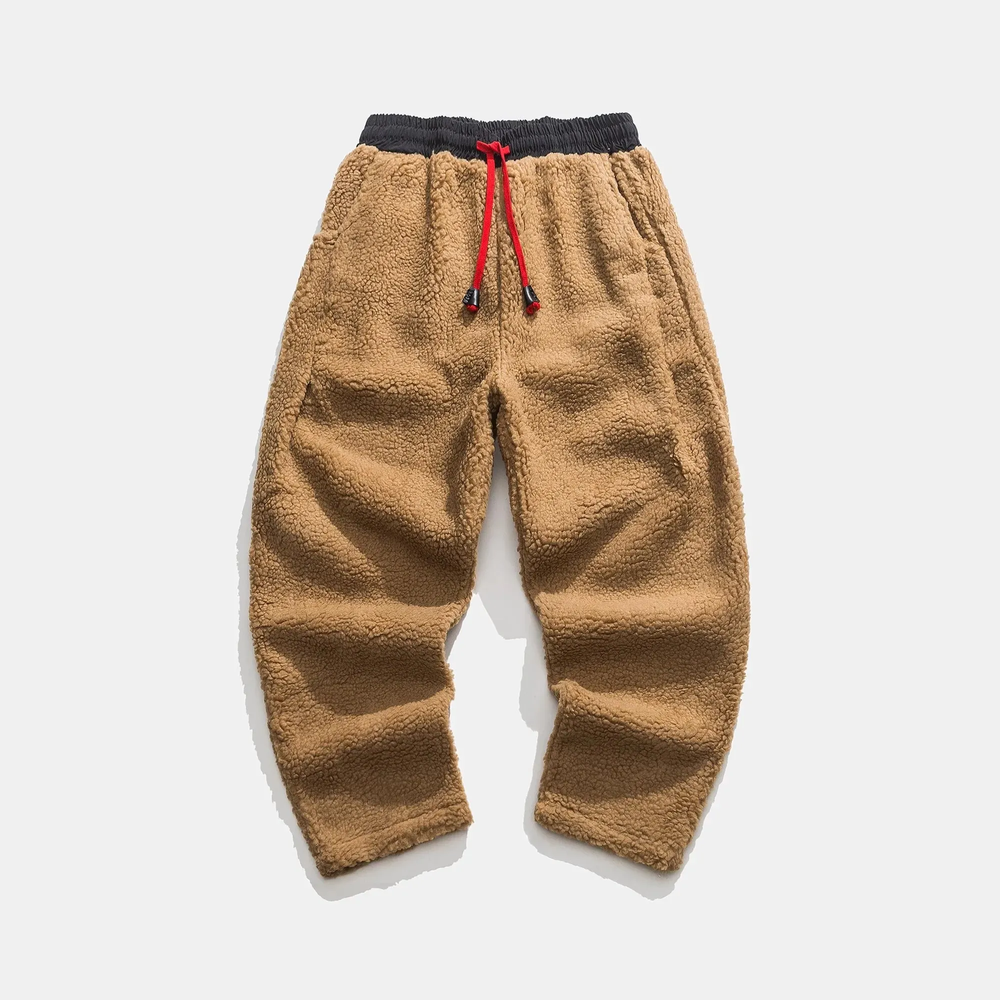 Wiaofellas  -   Winter Thicken Pants Men Warm Fashion Retro Thick Lamb Wool Pants Men Streetwear Hip Hop Loose Straight Pants Mens Trousers