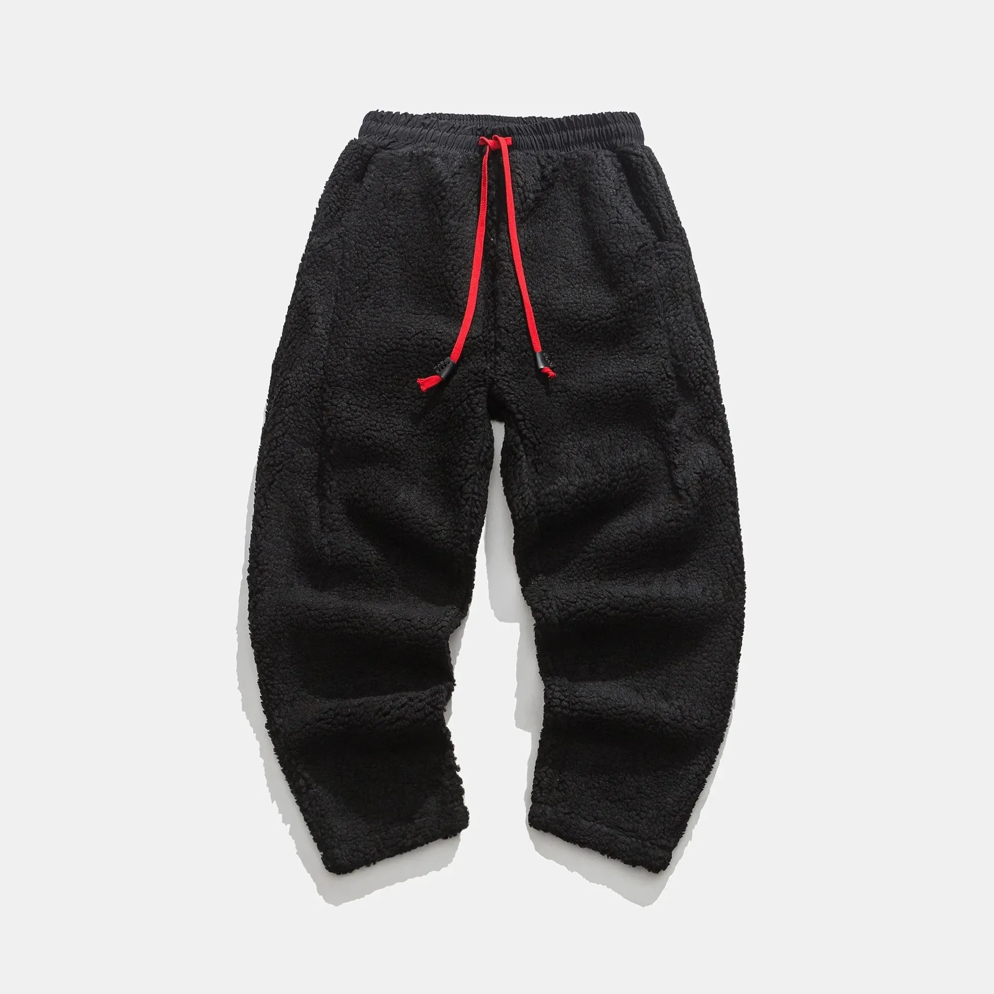 Wiaofellas  -   Winter Thicken Pants Men Warm Fashion Retro Thick Lamb Wool Pants Men Streetwear Hip Hop Loose Straight Pants Mens Trousers