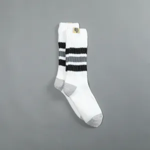 Wolf Patch Boot Socks in Cream/Black/Norse Purple