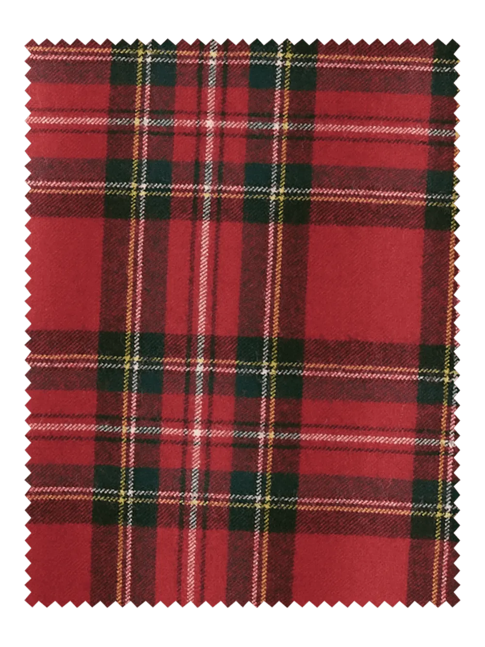 Wool Flannel Plaid Single Pleat Pants - Red Multi