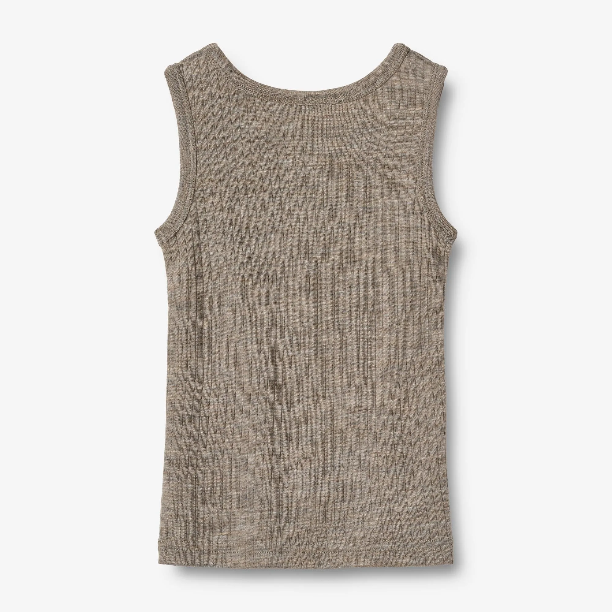Wool Silk Singlet Iggy - khaki melange